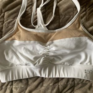 Splits 59 white mesh sports bra small